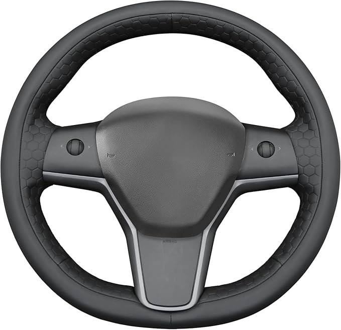MEWANT Tesla Model 3/Model Y Hand Stitched Steering Wheel Cover for Tesla Model 3 2017-2023 / Model Y 2020-2023 for Tesla Model 3/Y Accessories(3D Style)