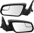 TRQ Power Side Mirror Set with Spotter Glass Textured Black Driver & Passenger Side Compatible with 2013-2014 Ford Mustang FO