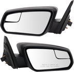 TRQ Power Side Mirror Set with Spotter Glass Textured Black Driver & Passenger Side Compatible with 2013-2014 Ford Mustang FO