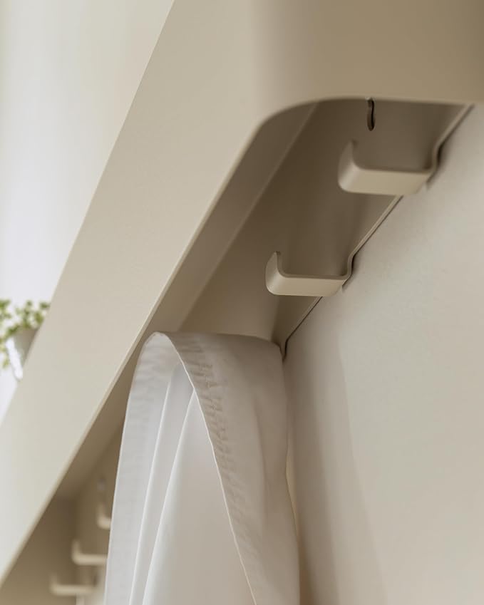 Kazai.® Coat Rack Wall Mount with Shelf 'Tone' | Modern Design Coat Hanger with Hidden Hooks and Storage | Hat Rack with Shel