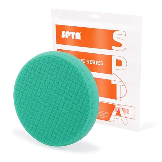 Green T120 Heavy-Cut Polishing Foam Pad, SPTA 1Pc 6.5 Inch Face for 6 Inch 150mm Backing Plate Compound Buffing Sponge Pads for Car Buffer Polisher Compounding, Polishing and Waxing -FPTSS6G