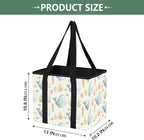 Cute Whales Reusable Grocery Bags Large Shopping Tote Bag with Reinforced Bottom Board, Water Resistant Foldable Storage Bags