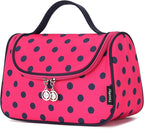 Yeiotsy Travel Cosmetic Bag for Women – Polka Dot Makeup Bag Organizer & Hanging Toiletry Bag