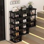 Vertical Shoe Rack - Tall Narrow Shoe Rack Organizer for Small Spaces,7 Tier Bamboo Shoen Shelf for Entryway,Closet,Corner,Do