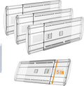 3 Pack Adjustable Heavy-Duty Drawer Dividers for Clothes,5" High Expandable From 13-21" Clear Drawer Organizers, PC Plastic S