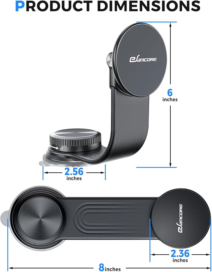 eSamcore for Magsafe Car Mount, Bendable Alloy Arm Magnetic Phone Holders for Your Car Dashboard & Windshield Vacuum Suction Cup Cell Phone Holder Fit for iPhone 17 Pro Max 16 15 14 13 12