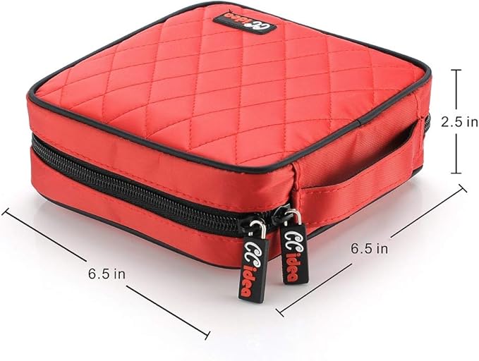 CCidea 40 Capacity CD/DVD Case Holder Portable Disc Wallet Storage Binder Nylon Cd Bag (Red) Specials