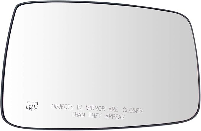 TRQ Passenger Side Power Heated Mirror Glass with Backing Plate Compatible with 2011-2019 Ram 1500, 2019 Ram 1500 Classic, 20