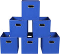 Fabric storage bins Cubes, Fabric Cube Organizer with Handle, Foldable Cube Bins for Cloth or Accessary Storage, 11x11x11, Se