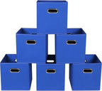 Fabric storage bins Cubes, Fabric Cube Organizer with Handle, Foldable Cube Bins for Cloth or Accessary Storage, 11x11x11, Se