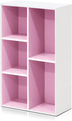 Furinno LUDER Book Shelf, 5-Cube Bookshelf, Reversible Bookcase, 9.4 x 19.5 x 31.5, Easy Assembly, for Living Room, Bedroom, 