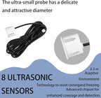 Backup Parktronic System Car Auto Vehicle Reverse with 8 Parking Sensors kit, LCD Display, Distance Detection (Meter/Foot Switchable), Buzzer Alarm and Voice Prompt Function（Yellow