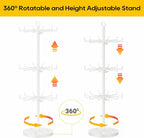 ORLESS 3 Tier Rotating Jewelry Display Stand, Keychain Display Stand with 36 Hooks, Metal Retail Display Spinning Holder for 