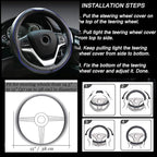 Rueesh Microfiber Leather Steering Wheel Cover Anti-Slip Matte Finish Auto Car Wheel Cover Universal 15 Inch Wheel Cover for 