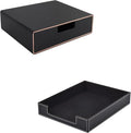 PU Leather Stackable Organizer Drawer,Leather Letter Tray