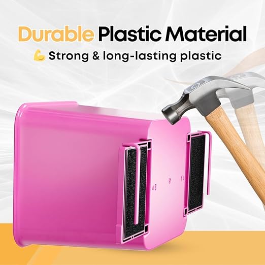 Car Trash Can for Vehicles Leakproof Compact Garbage Bin w/ Stability Flap, Anti-Slip Base, Portable Trash Holder for Cars, Trucks, SUVs, Minivans Compact, Auto Container Organizer (Pink, Small)