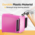Car Trash Can for Vehicles Leakproof Compact Garbage Bin w/ Stability Flap, Anti-Slip Base, Portable Trash Holder for Cars, Trucks, SUVs, Minivans Compact, Auto Container Organizer (Pink, Small)