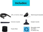 BLACK+DECKER Shop Vacuum Wet and Dry, Small Shop Vac with Accessories, 1 Gallon 1.5 Peak HP, Wall Mount Mini Vacuum for Garag
