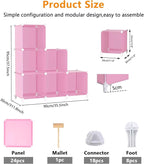 AWTATOS Cube Storage Organizer Protable Closet Organizers and Storage for Kids DIY Stackable 6 Cubes Storage Shelves Clothes 