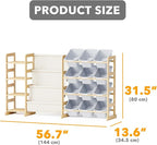 SpaceAid 3-in-1 Toy Storage Organizer with 4 Shelves and 12 Bins, Toy Organizers Storage 3-Tier Bookshelf, Kids Bin Shelf Box