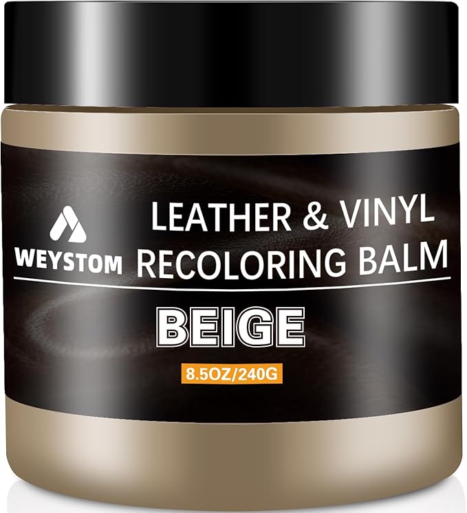 Leather Recoloring Balm - Beige Leather Repair Kit for Furniture, Leather Dye & Paint to Recolor, Restore & Repair Faded, Cra