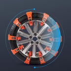8 Pcs Chains On Wheels,1 Min Quick Fit Easy Installation Tire-Chains,Emergency Non-Slip Cable for Winter Driving on Snow, Ice