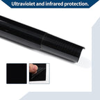 Car Window Tint Film Window Privacy Film Car Carbon 2 PLY PET 24.61 ft x 23.62 Inch 1 Pc Black VLT 4% IRR 76% UVR 99%