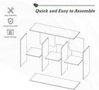6-Cube Storage Organizer Shelf, Open Cube Bookshelf, Reversible Bookcase, Modern Sturdy Storage for Living Room, Bedroom, Ent