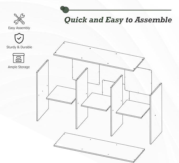 6-Cube Storage Organizer Shelf, Open Cube Bookshelf, Reversible Bookcase, Modern Sturdy Storage for Living Room, Bedroom, Ent