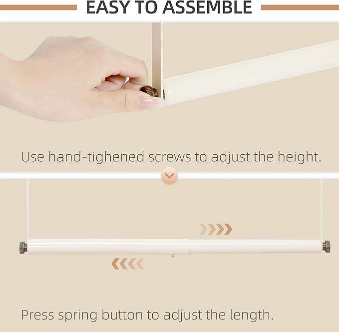 STORAGE MANIAC Adjustable Closet Rod Extender - Heavy Duty Space-Saving Clothes Hanging Bar, 1 Pack White