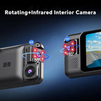 D80 4-Channel 4K Rear View Mirror Camera with ADAS and BSD,11” Touchscreen, Front and Rear and Left and Right Camera for Car，
