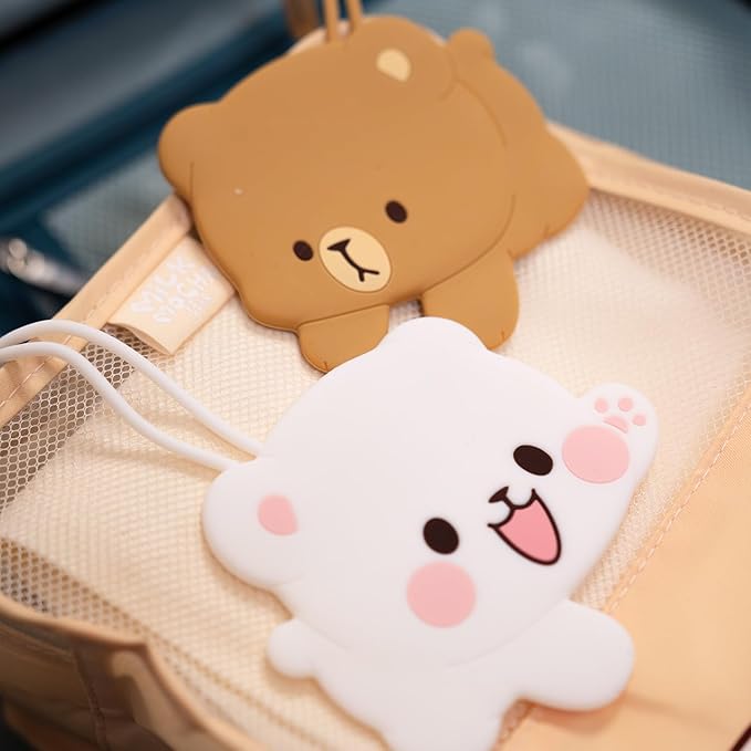 Milk and Mocha Luggage Tag Set Authorized Milkmochabear Merchandise Cute Adorable Silicone with Name ID Card Suitcase Label T
