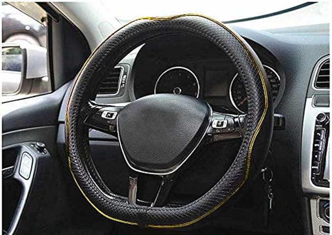 Mayco Bell Flat Bottom Steering Wheel Cover Anti-Slip,Safety,Soft,Breathable,Durable,Full Surround,Comfortable Grip Microfibe