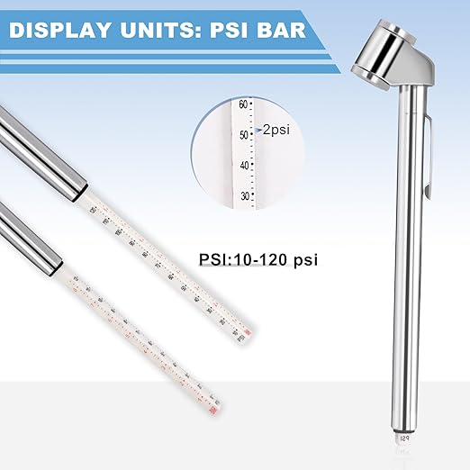 Pencil Tire Pressure Gauge, 10-120PSI Dual Head Air Gauge Tire Pressure Heavy Duty Tire Valve Gauge for Truck Car RV ATV Motorcycle (5 Pack)