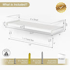 Forbena Bathroom Shelves for Wall Set of 2, White Nursery Floating Book Shelves for Kids Room, Small Wall Mount Bookshelf and