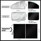 Tallew 5 Pcs Car Window Covers Sun Shades Black Divider Car Curtain Magnetic Privacy Side Sunshade Accessories for Men Adult Auto Camping Sleeping