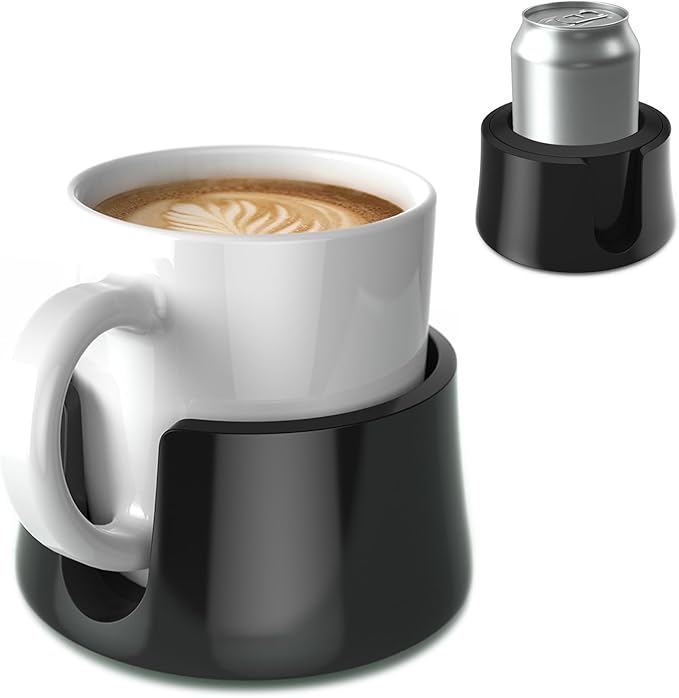 HIT PRODUCTS TableCoaster - Original Anti-Spill Table and Desk Cup Holder, Jet Black - RV and Boat Drink Holder, A Tip-Proof 