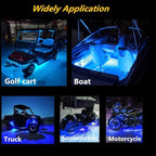Boat Led Strip Lights, 4 Pcs 24'' Marine Interior Courtesy Deck Navigation Lights, Super Bright Waterproof Marine Led Lights Strip for 12V Pontoon Fishing Boat Yacht Kayak Sailboat (Blue)