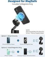 JOYTUTUS Shower Phone Holder, Reusable Suction Cup Phone Mount for Shower, Mirror, Kitchen, Window & Bathroom, Shower Phone Mount Compatible with iPhone 16, 15, 14, 13, 12 & All Phones,Black,1 Pack