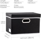 PRANDOM Foldable Storage Box with Lid [3-Pack] Fabric Collapsible Storage Bin Organizer Container Basket Cube with Cover for 