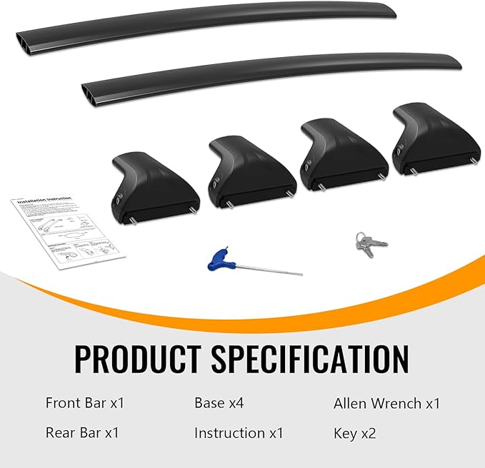330lbs Lockable Roof Rack Cross Bars Fit for 2015 2016 2017 2018 2019 2020 Chevrolet Suburban/Tahoe, GMC Yukon & Yukon XL, Cadillac Escalade & Escalade ESV, Aluminum Roof Rails Crossbar