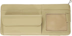 PATIKIL 1 Pcs Car Sun Visor Organizer, 12.8 x 6.5 Inch PU Leather Vehicle Storage Pouch Holder for Sunglasses Card Pen Driver License Car Accessories, Beige