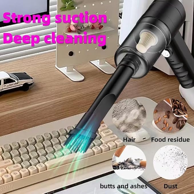 Mini Vacuum Cleaner for,2 in 1 Keyboard Vacuum Cleaner Wireless Handheld,Car Vacuum with Brushless Motor High Power 120W Rech