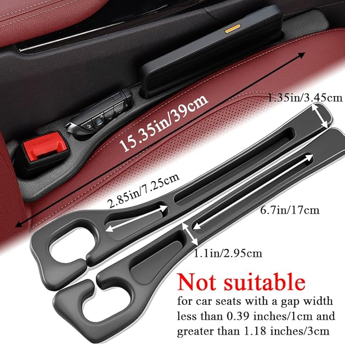 Car Seat Gap Filler Organizer Universal for Car SUV Truck Accessories Seat Gap Plug Blocker with Storage Slot TC105 Black 4Pack