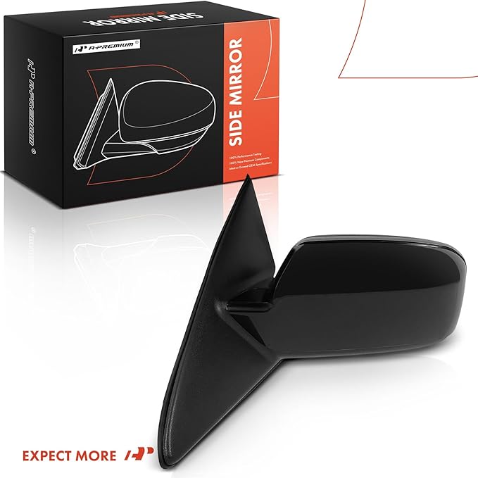 A-Premium Driver Side Power Door Mirror - Compatible with Ford Fusion 2010-2012 & Mercury Milan 2010-2011 - Heated, Non-Folding, Black Outside Rear View Mirror w/Blind Spot Detection and Puddle Light