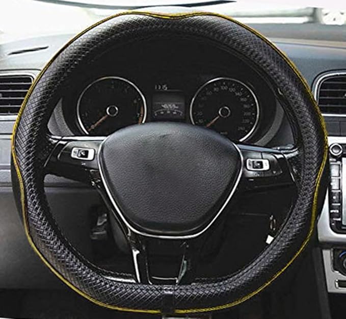Mayco Bell Flat Bottom Steering Wheel Cover Anti-Slip,Safety,Soft,Breathable,Durable,Full Surround,Comfortable Grip Microfibe