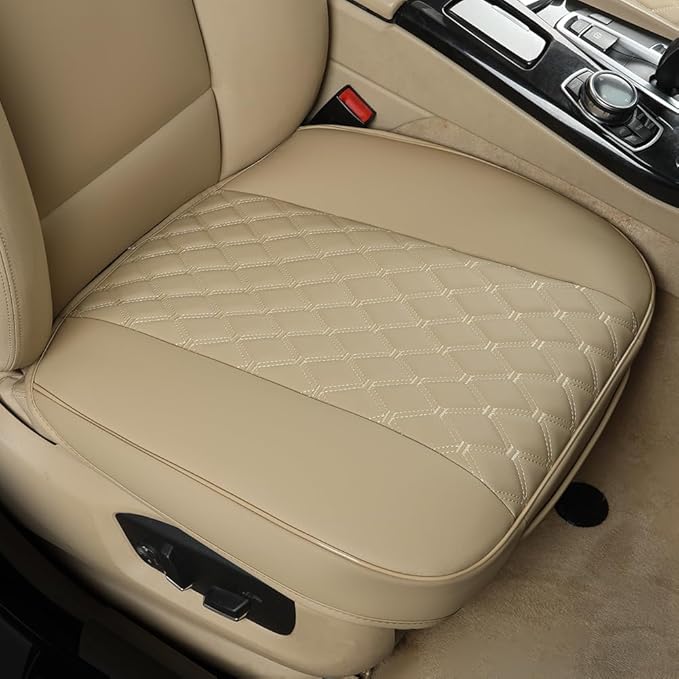 Black Panther PU Car Seat Cover, Front Bottom Seat Protector Compatible with 95% Vehicles,Anti-Slip & Full Wrapping Bottom (W