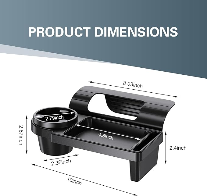 Car Window Storage Organizer, Multifunctional Car Window Water Cup Holder/Phone Phone Mount, Clip-on Car Door Hanging Box, Universal for Most Cars (Black #A)