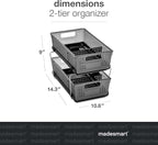 madesmart Two-Tier Under Cabinet Organizer, Sliding Drawer Storage for Cleaning Supplies & Bottles, Carbon