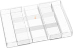 Acrylic Expandable Desk Drawer Organizer with 11 Adjustable Compartments and 6 Removable Dividers Desk Accessories for Office